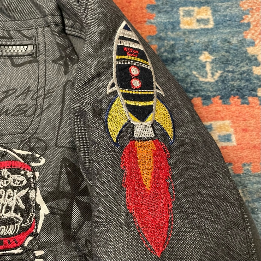 Size 12 Desigual Super Cool NWT Jacket « Rock & Roll Astronaut » - Picture 6 of 12